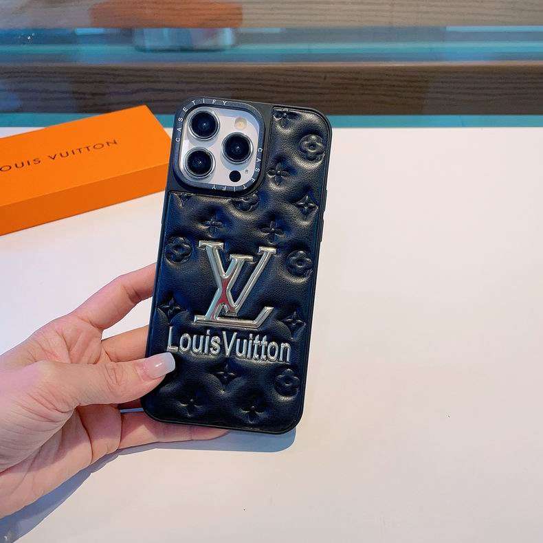 LV Leather Phone Case for iPhone 14 13 12 Pro Max Plus Series