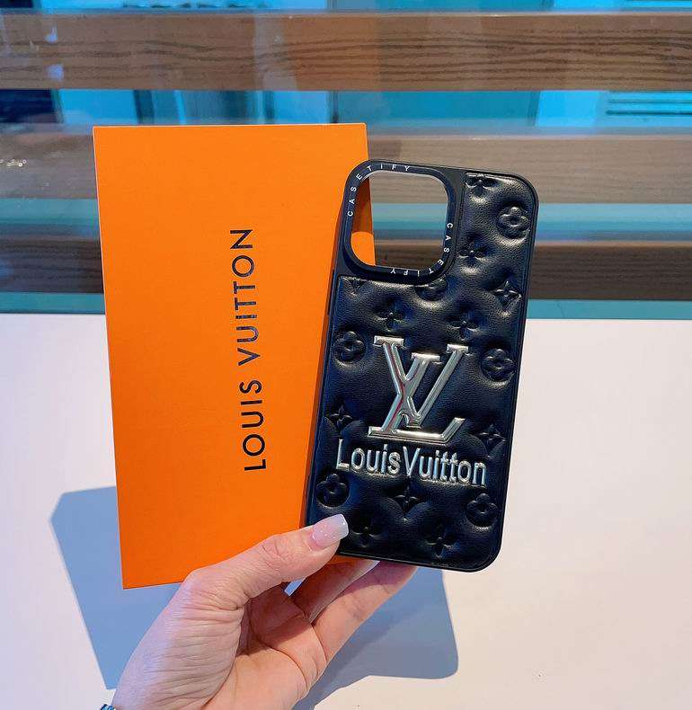LV Leather Phone Case for iPhone 14 13 12 Pro Max Plus Series