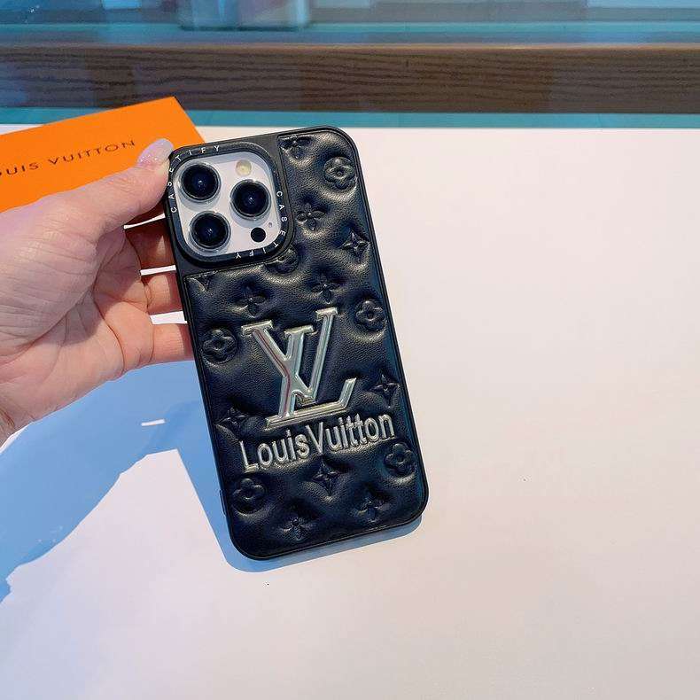 LV Leather Phone Case for iPhone 14 13 12 Pro Max Plus Series