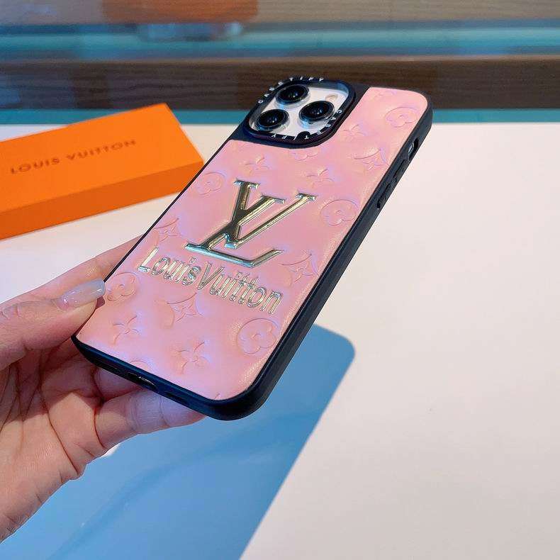 LV Leather iPhone Case for iPhone 14 13 12 Pro Max Plus Series