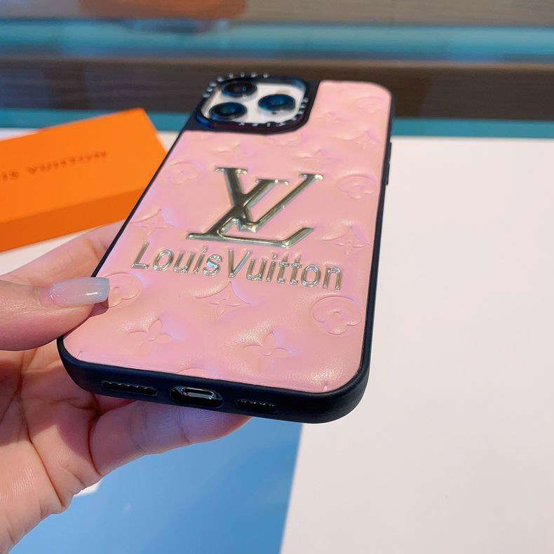 LV Leather iPhone Case for iPhone 14 13 12 Pro Max Plus Series
