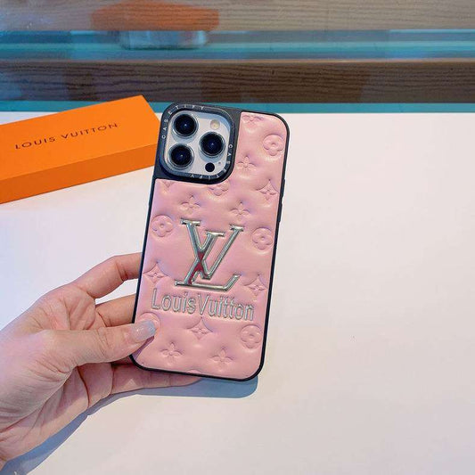 LV Leather iPhone Case for iPhone 14 13 12 Pro Max Plus Series