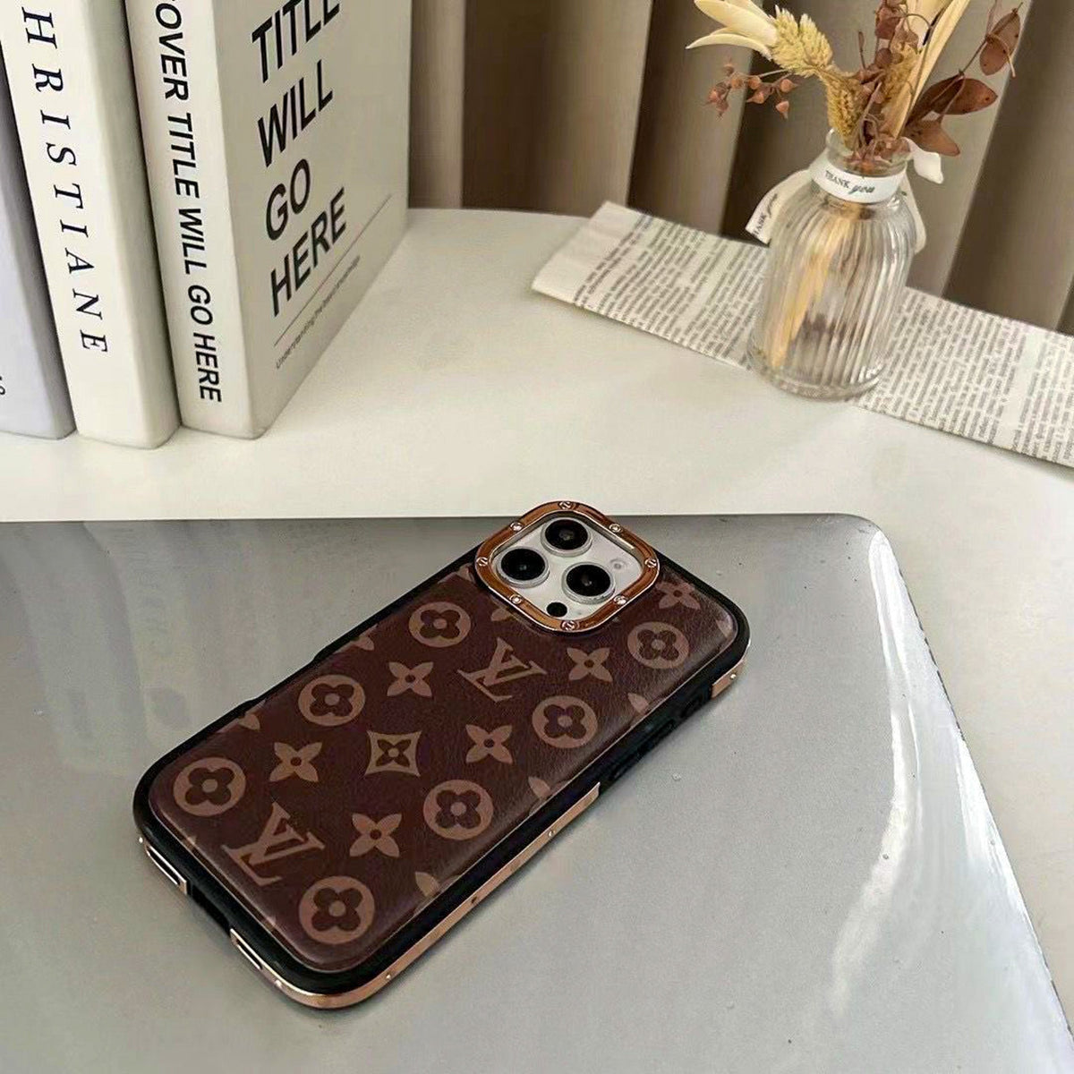 Monogram Luxury Lv Iphone Case For 13-16 Pro Max / 18 Pro / 18 Pro Max