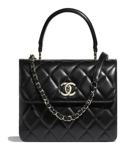 Chanel Small Flap Bag With Top Handle Black-SiLouis Vuittoner