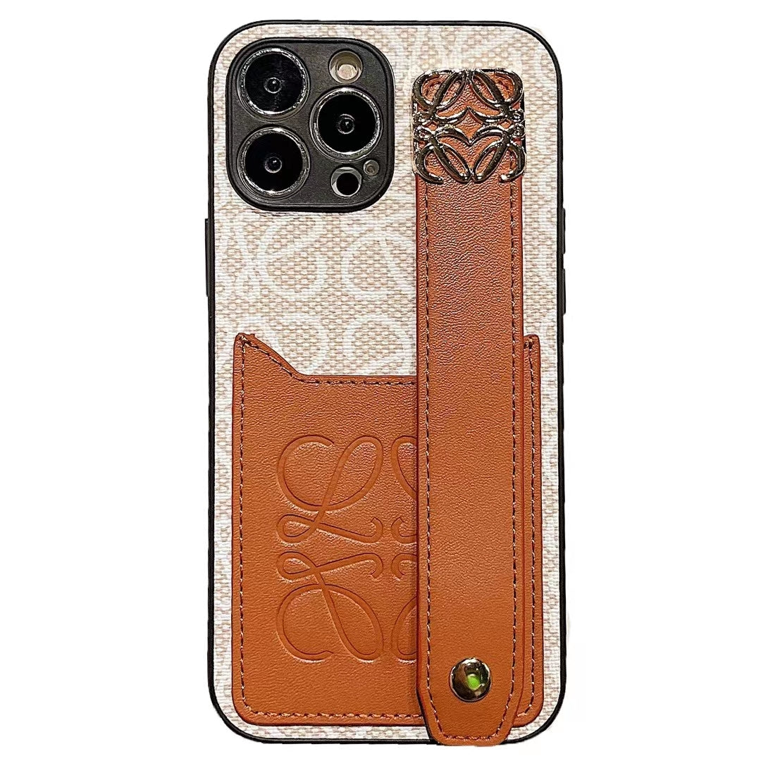 Loewe Phone Case Hand Strap Card Holder for iPhone