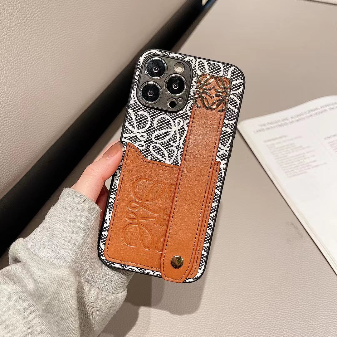 Loewe Phone Case Hand Strap Card Holder for iPhone