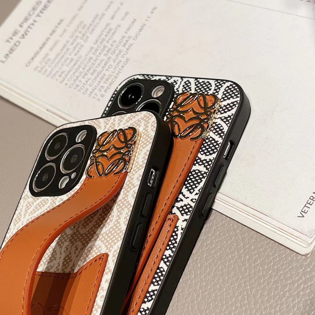 Loewe Phone Case Hand Strap Card Holder for iPhone
