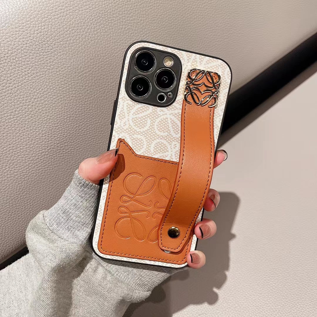 Loewe Phone Case Hand Strap Card Holder for iPhone