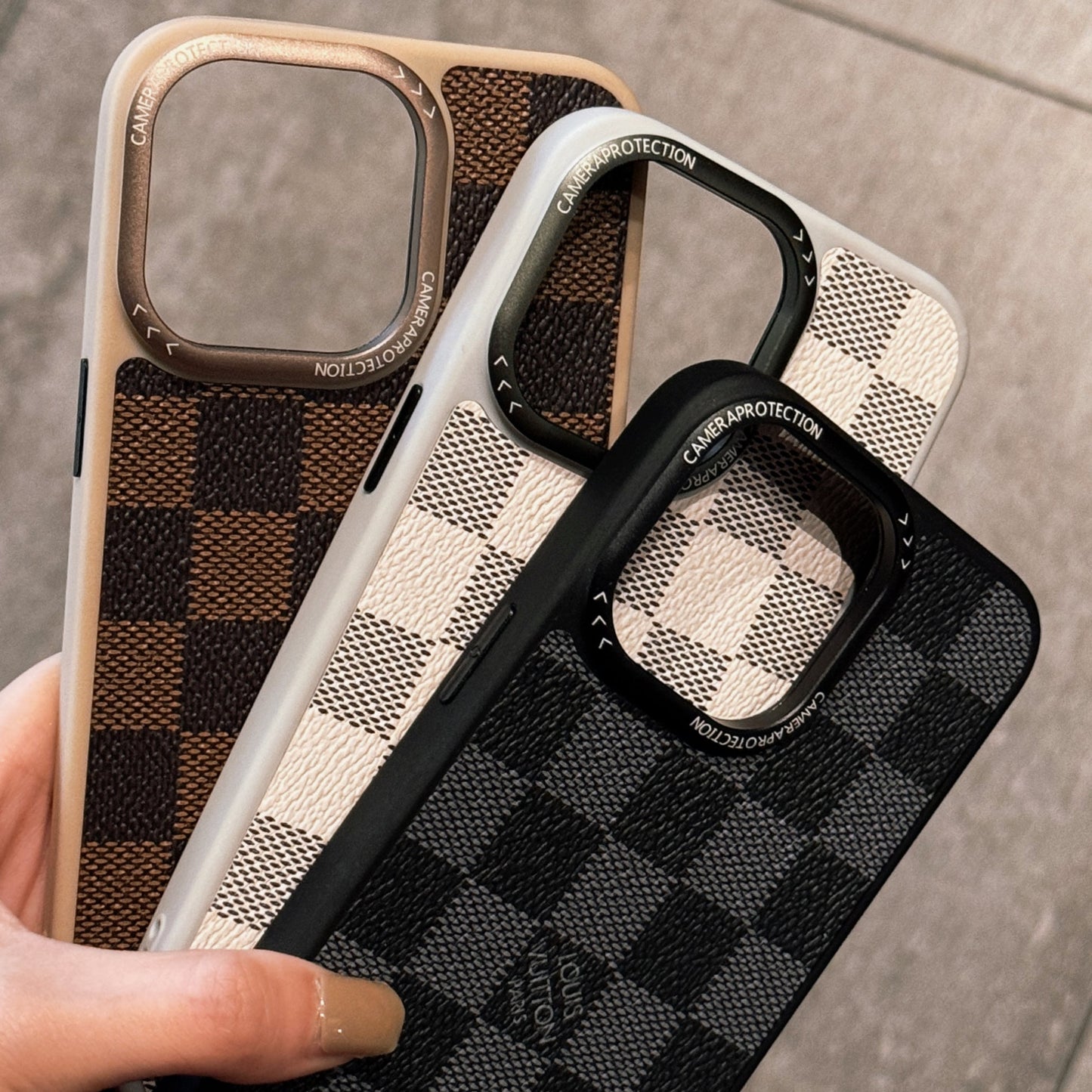 Classic LV Leather iPhone Case for 13-16 Pro Max