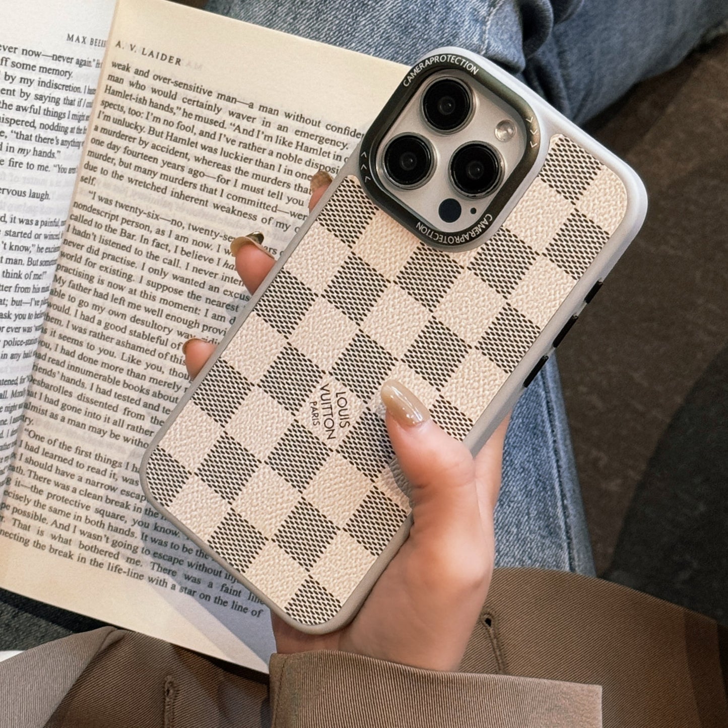 Classic LV Leather iPhone Case for 13-16 Pro Max