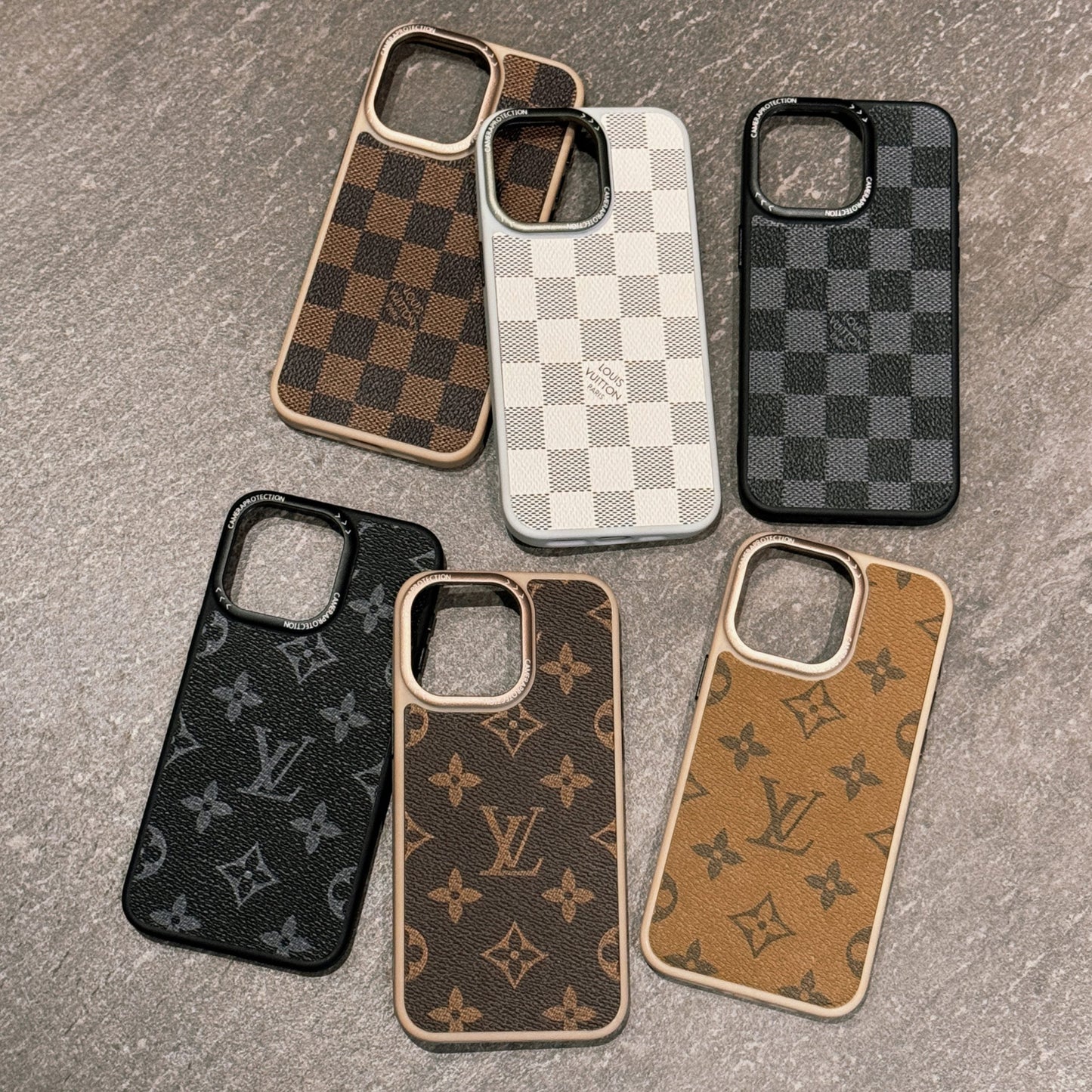 Classic LV Leather iPhone Case for 13-16 Pro Max