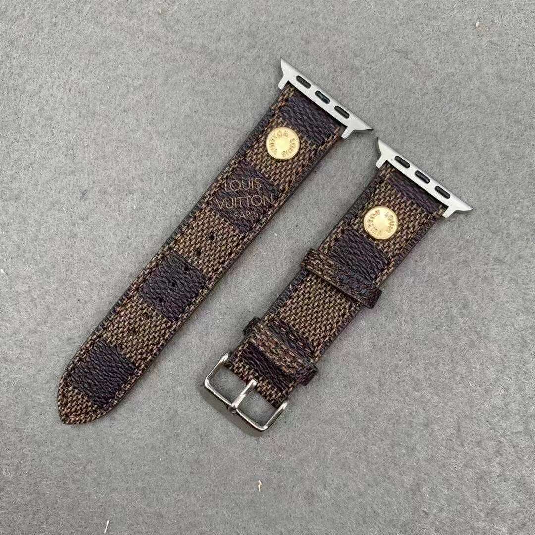 LV Bands For Apple Watch Brown Checkered
