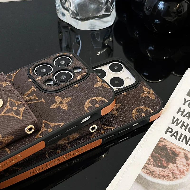 Luxury Phone Wallet Crossbody Style Lanyard For Iphone 12 – 16 Pro Max Plus Series / 18 Pro / 18 Pro Max