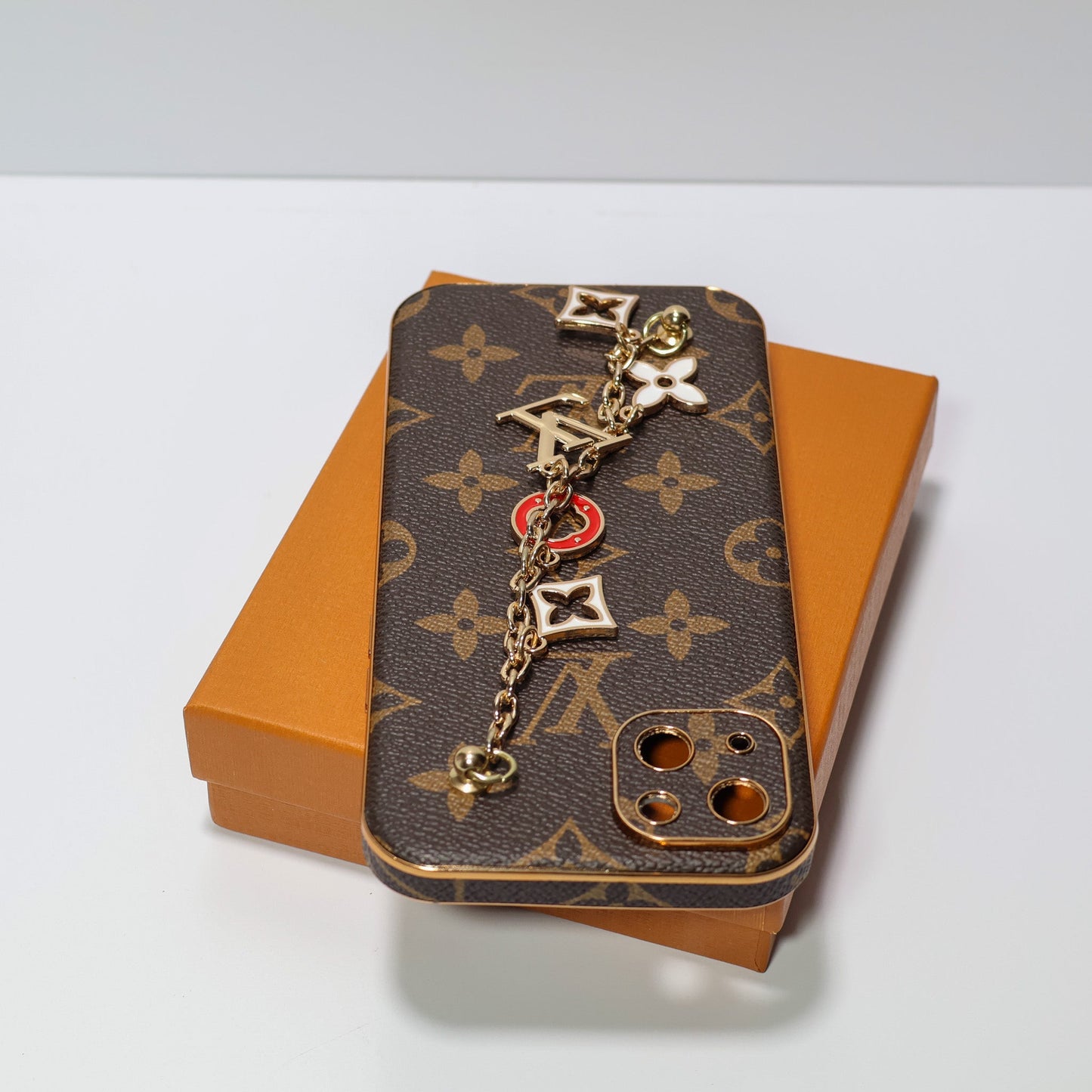 Ornament LV Hand Strap Phone Case