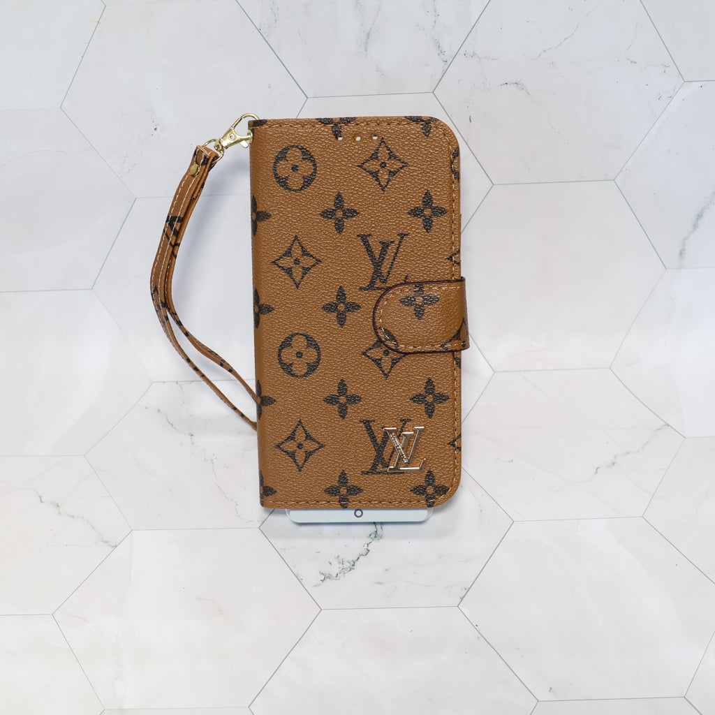 Classic Lv Leather Wallet Iphone Case 12-17 Pro Max Plus Air / 18 Pro / 18 Pro Max