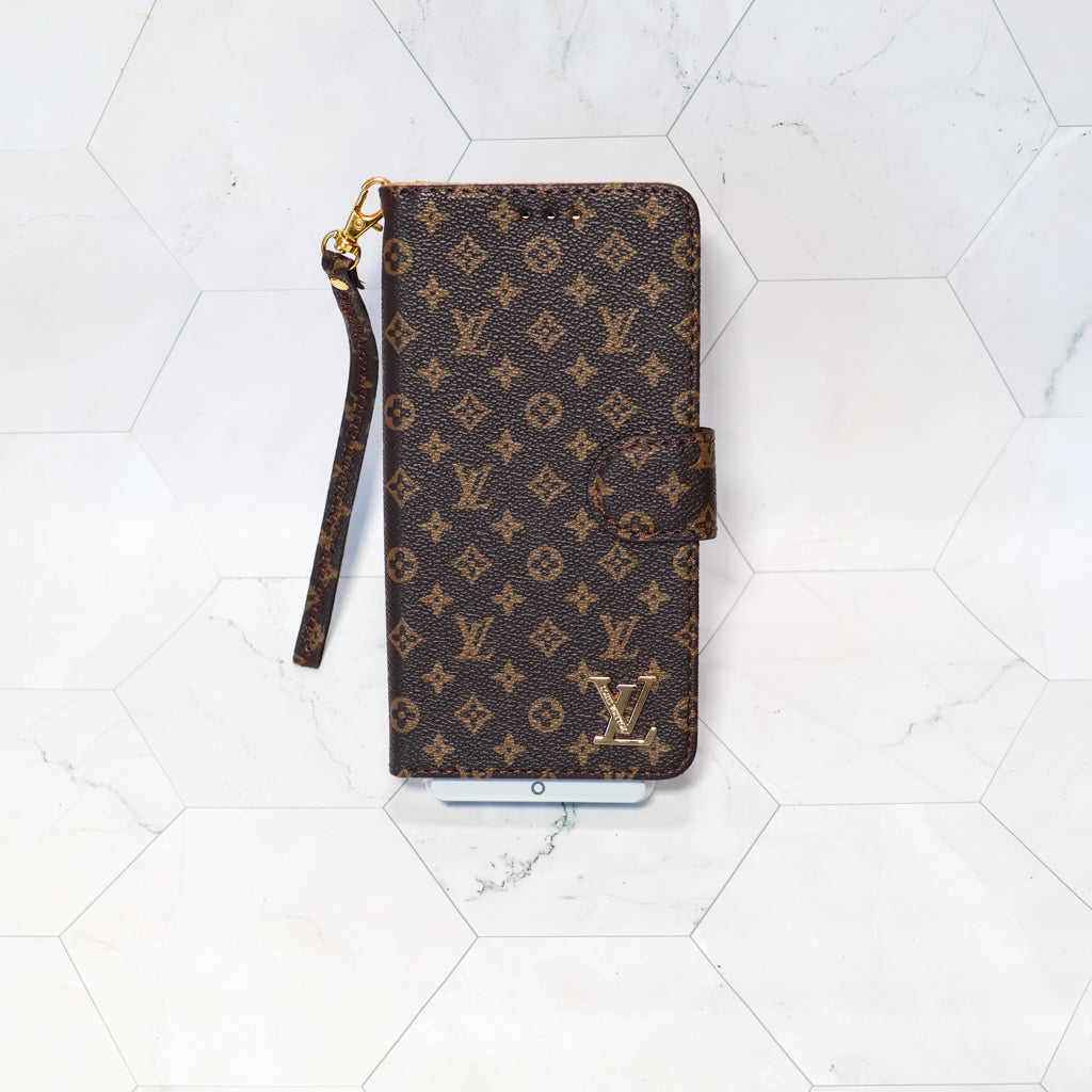 Classic Lv Leather Wallet Iphone Case 12-17 Pro Max Plus Air / 18 Pro / 18 Pro Max