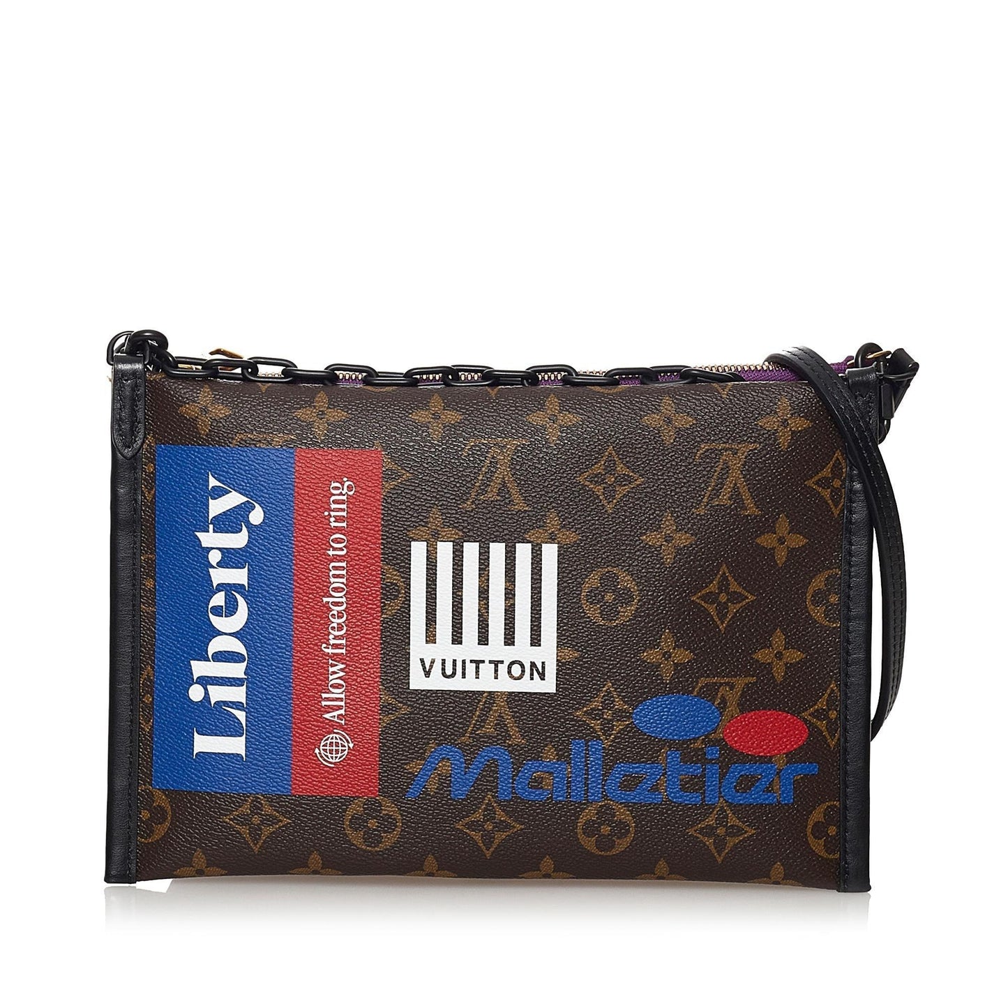 Louis Vuitton Monogram Double Flat Crossbody Bag