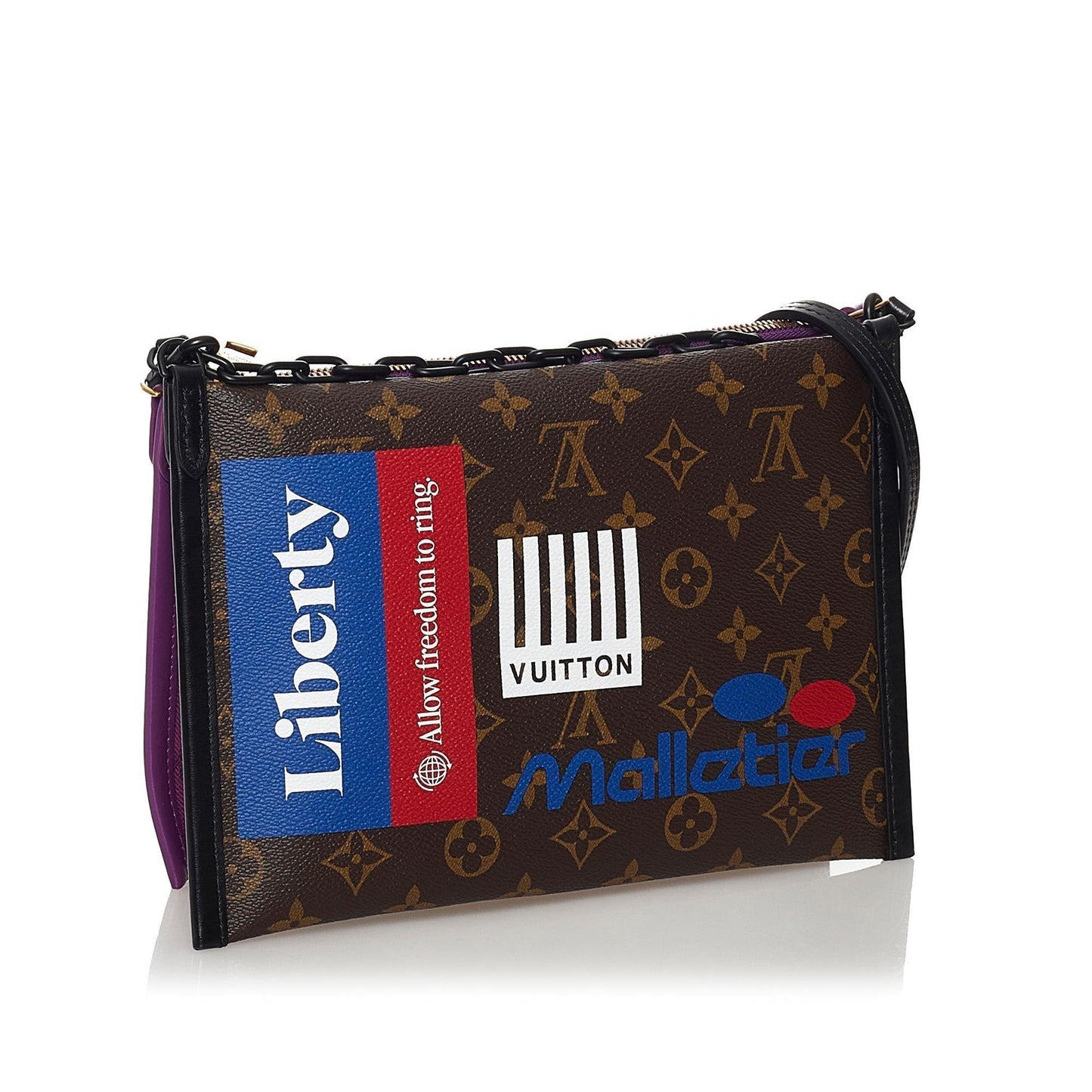 Louis Vuitton Monogram Double Flat Crossbody Bag