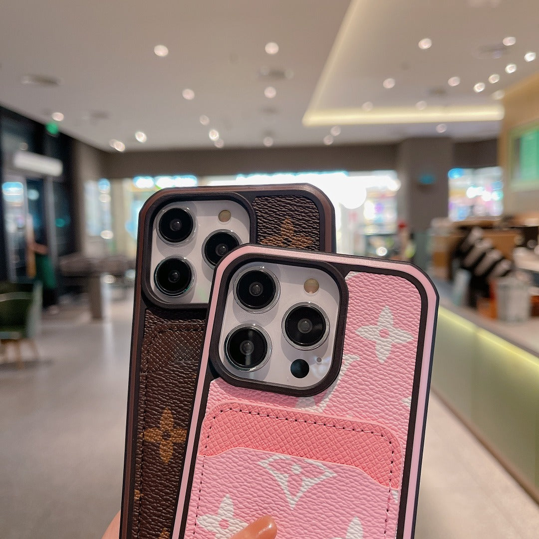 Louis Vuitton Phone Case Card Holder Fashion Leather for iPhone
