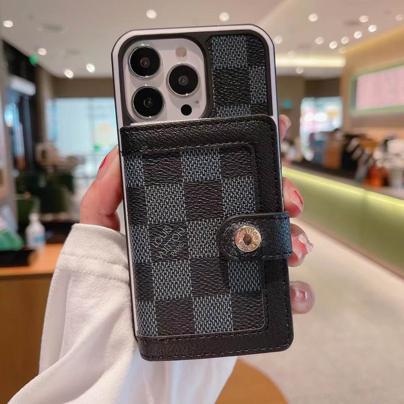 LV Card Slot Wallet Case for iPhone 1216 Pro Max Plus Series