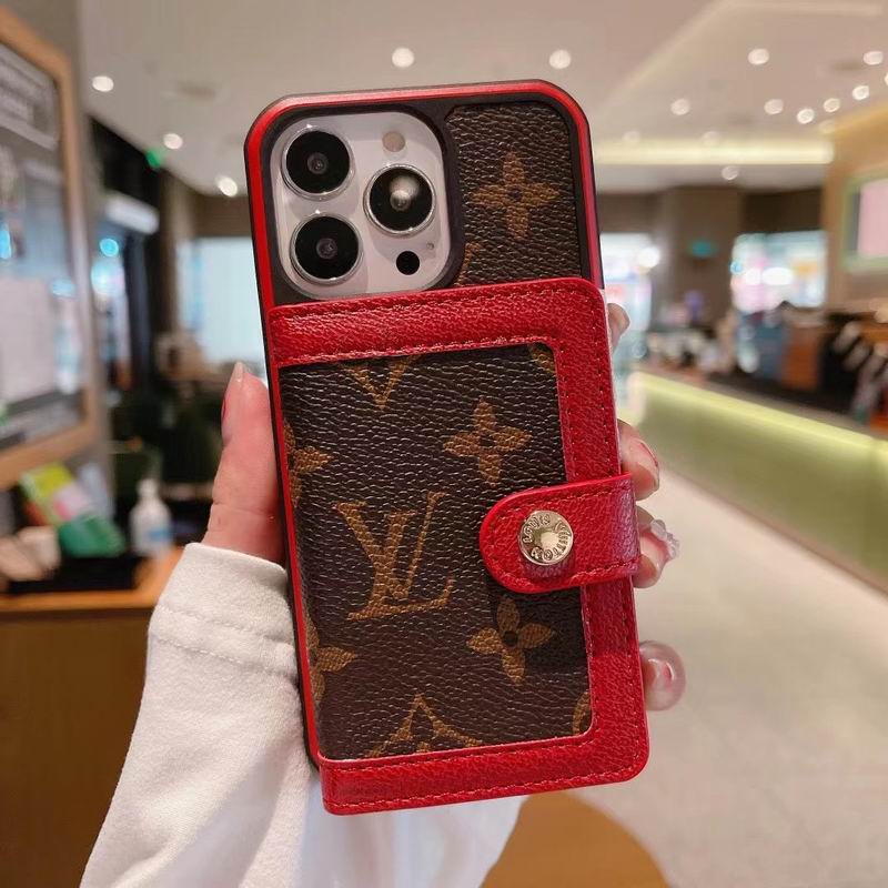 LV Card Slot Wallet Case for iPhone 1216 Pro Max Plus Series