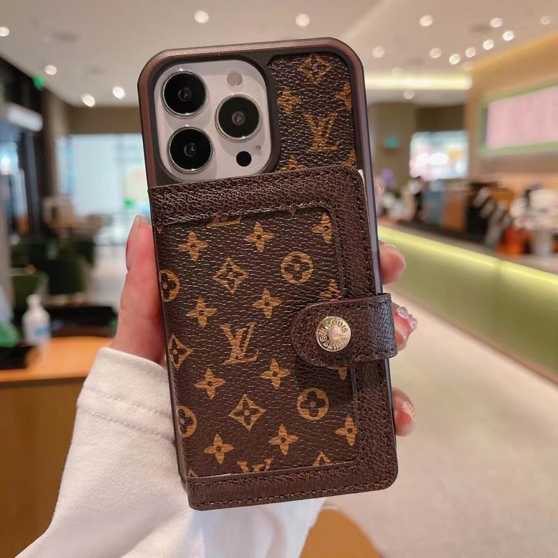 LV Card Slot Wallet Case for iPhone 1216 Pro Max Plus Series