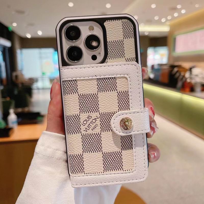 LV Card Slot Wallet Case for iPhone 1216 Pro Max Plus Series