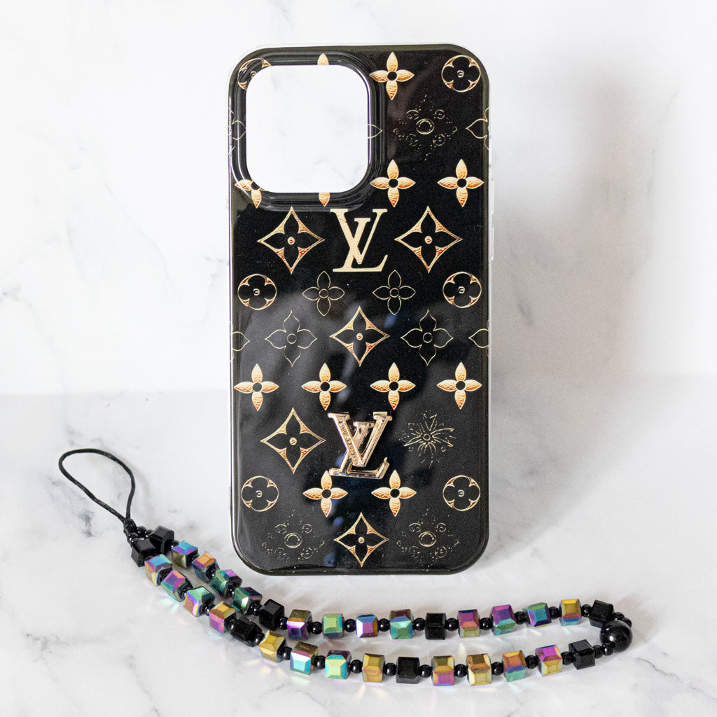 Lv Black Iphone Case Golden Monogram / 18 Pro / 18 Pro Max