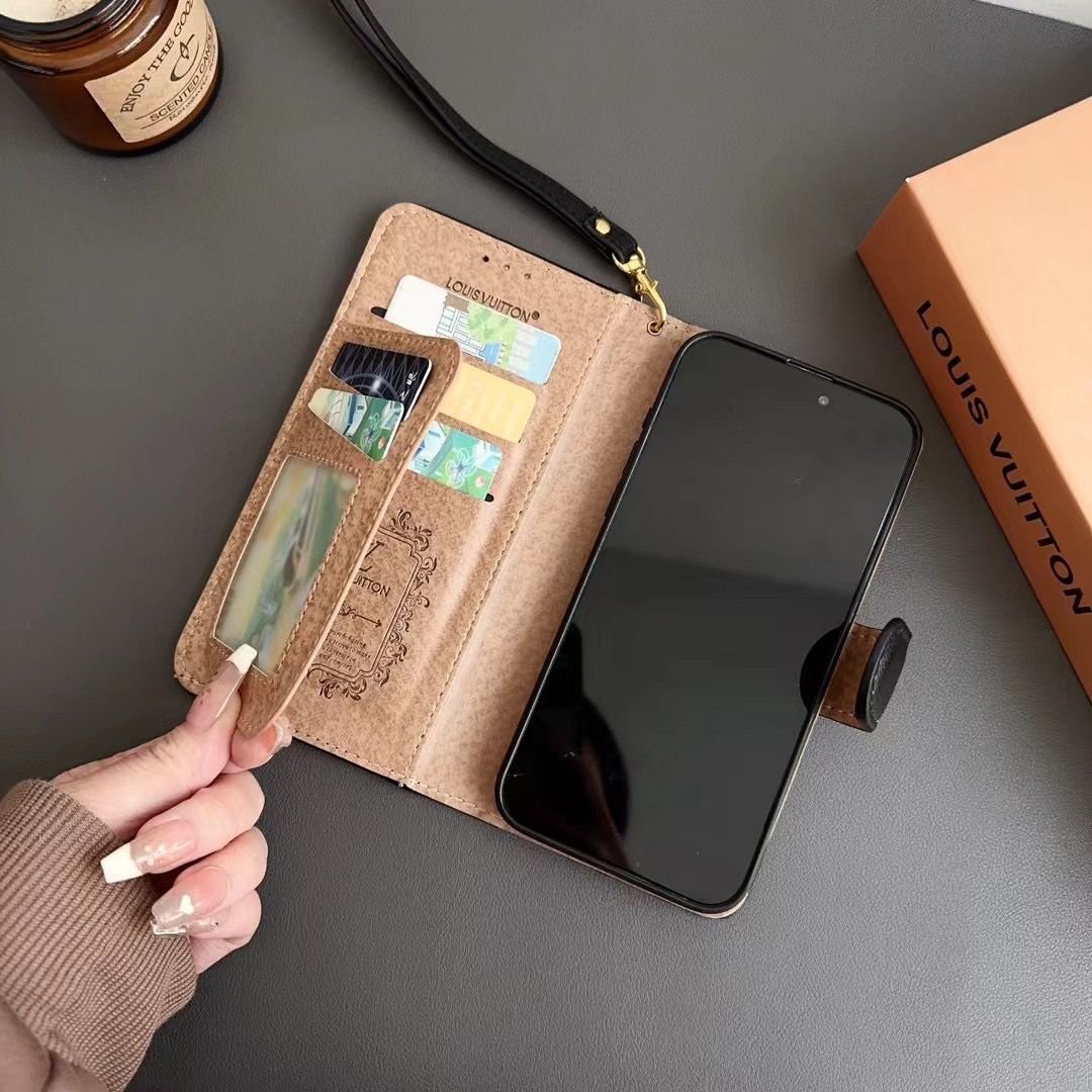 LV iPhone 16 Case Wallet 15 14 13 12 Pro Max Plus