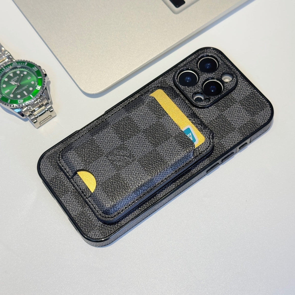 Lv Magsafe Iphone Case Magnetic Card Holder For 13-16 / Pro / Pro Max / Plus / 18 Pro / 18 Pro Max