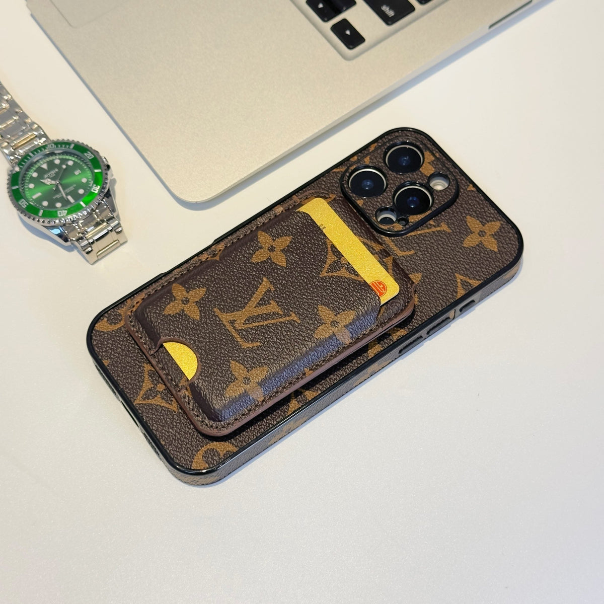 Lv Magsafe Iphone Case Magnetic Card Holder For 13-16 / Pro / Pro Max / Plus / 18 Pro / 18 Pro Max