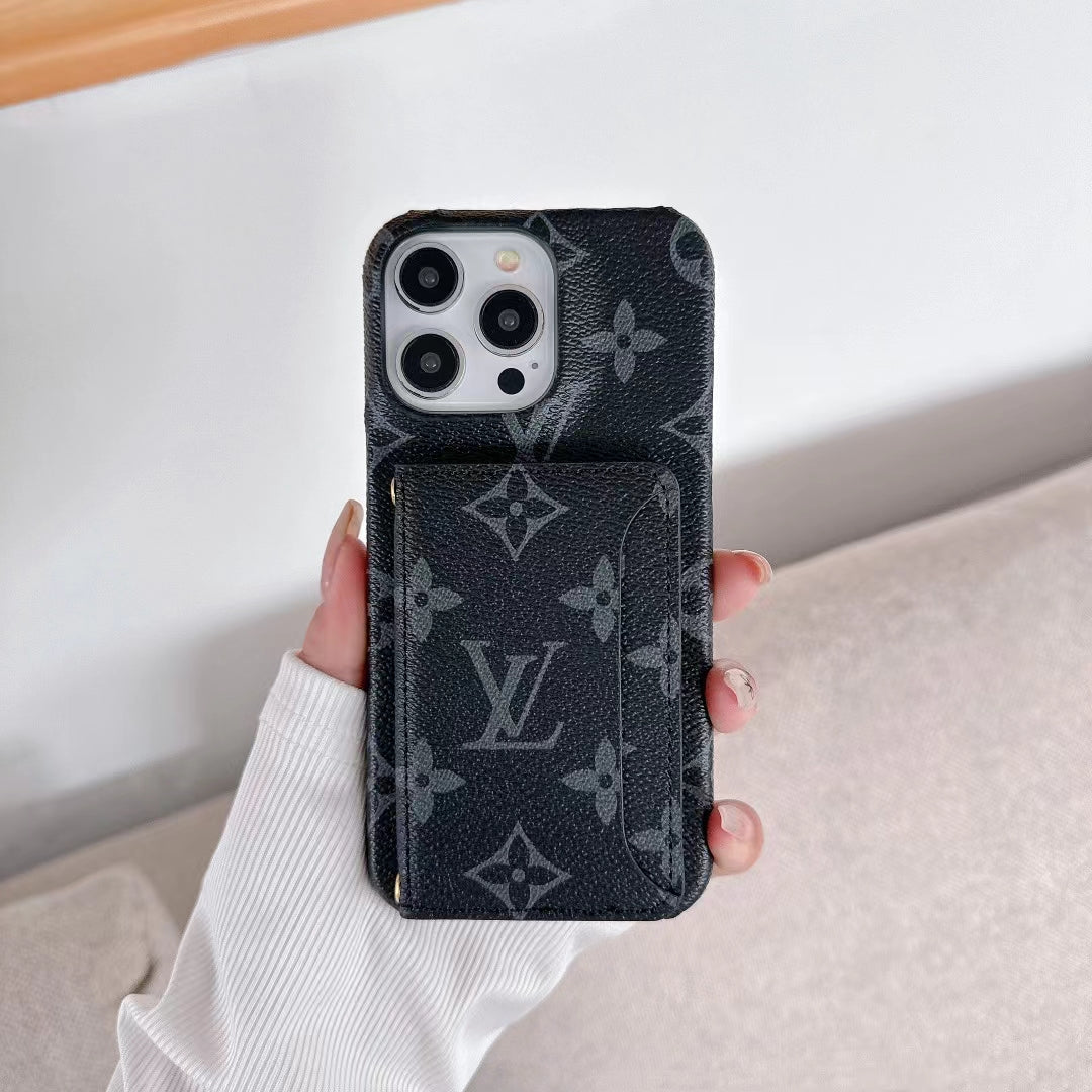 Lv Wallet Card Phone Case For Iphone 11 12 13 14 15 16 Pro Max Plus / 18 Pro / 18 Pro Max
