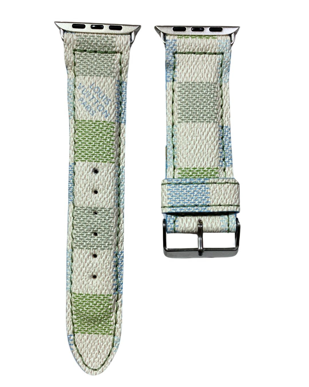 Louis Vuitton  Apple Watch Band Damier Green & Sky Upcycled