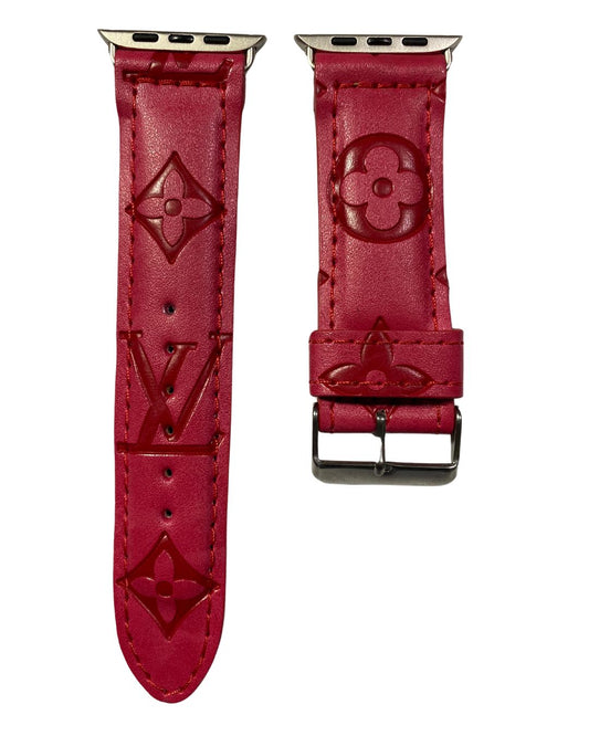 Louis Vuitton Apple Watch Band Red Upcycled