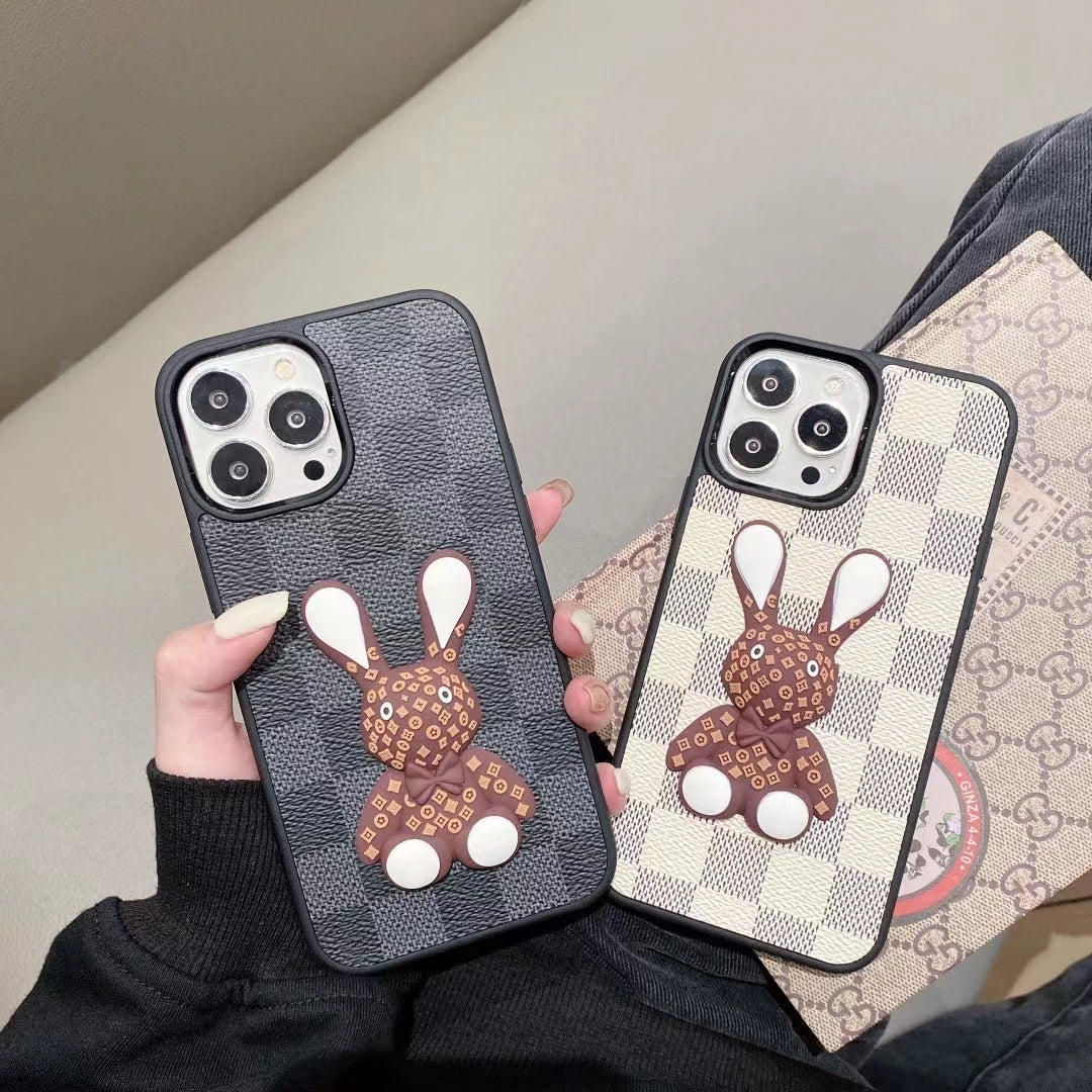 3D Luxury Designer iPhone Case Checkered Pattern