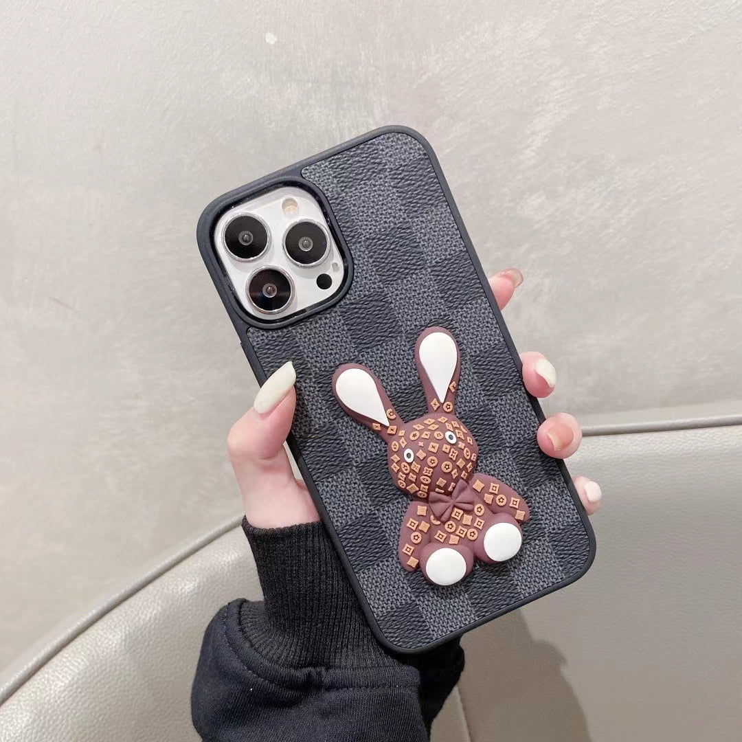 3D Luxury Designer iPhone Case Checkered Pattern