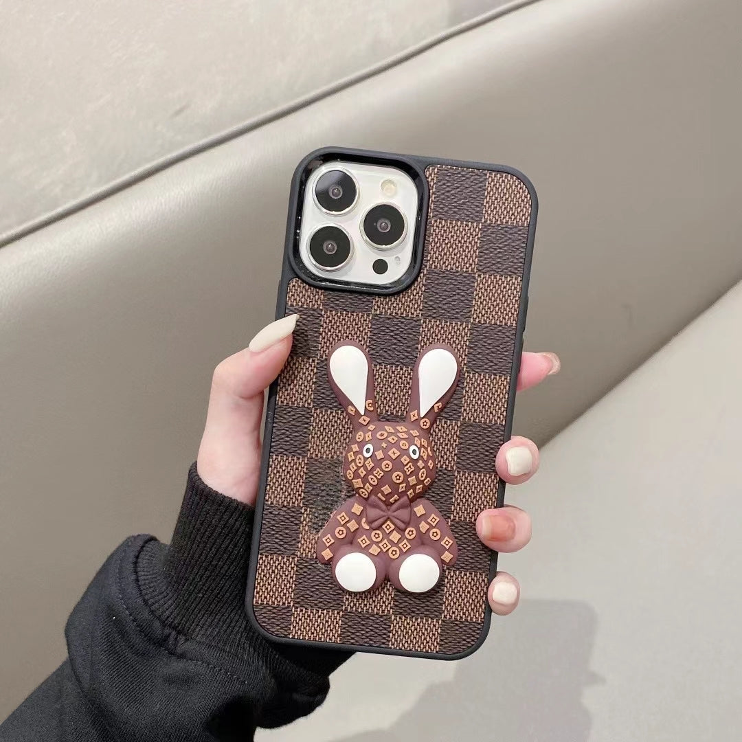 3D Luxury Designer iPhone Case Checkered Pattern