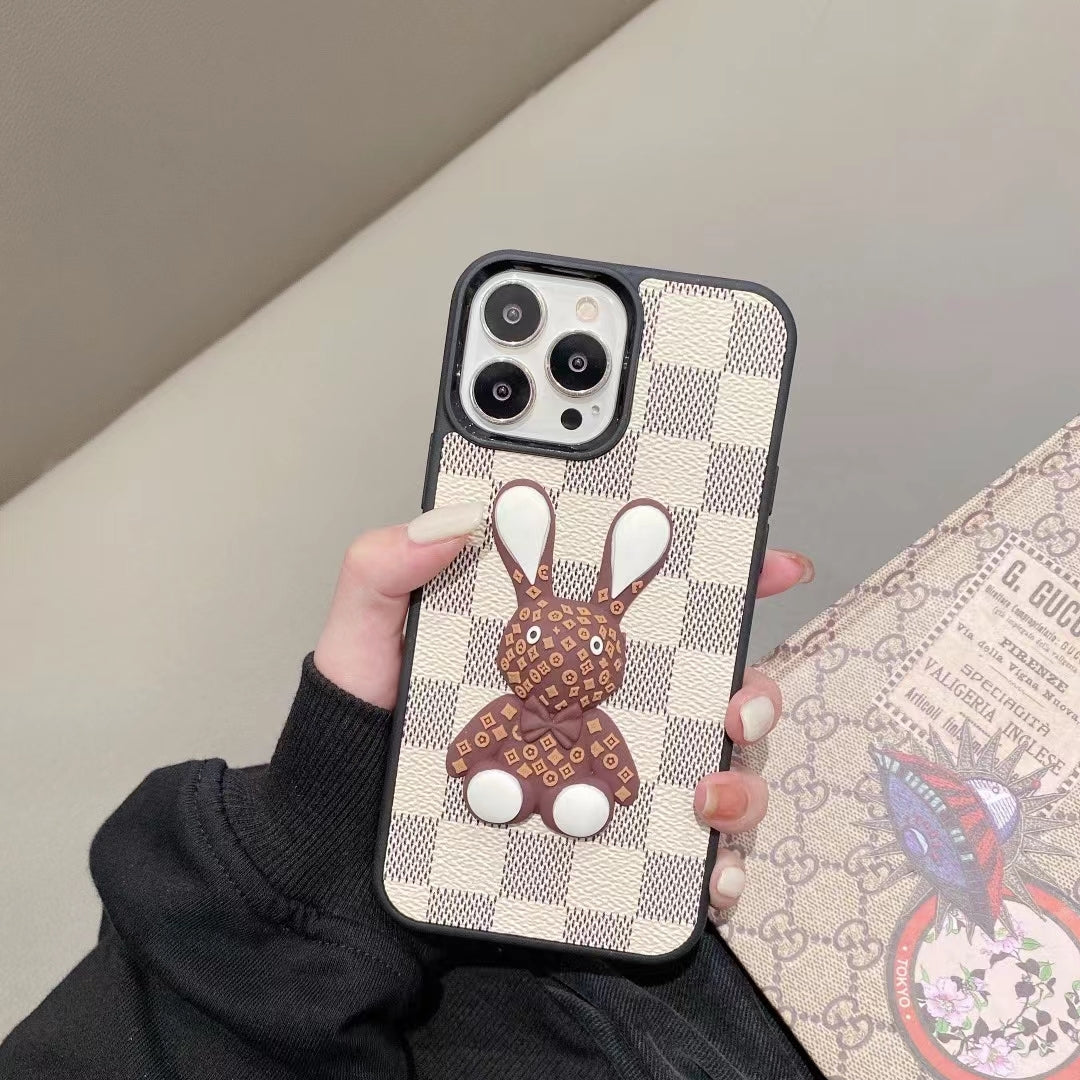 3D Luxury Designer iPhone Case Checkered Pattern