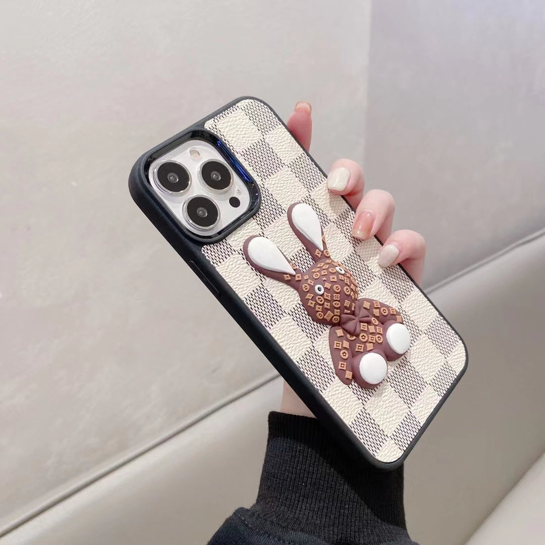 3D Luxury Designer iPhone Case Checkered Pattern