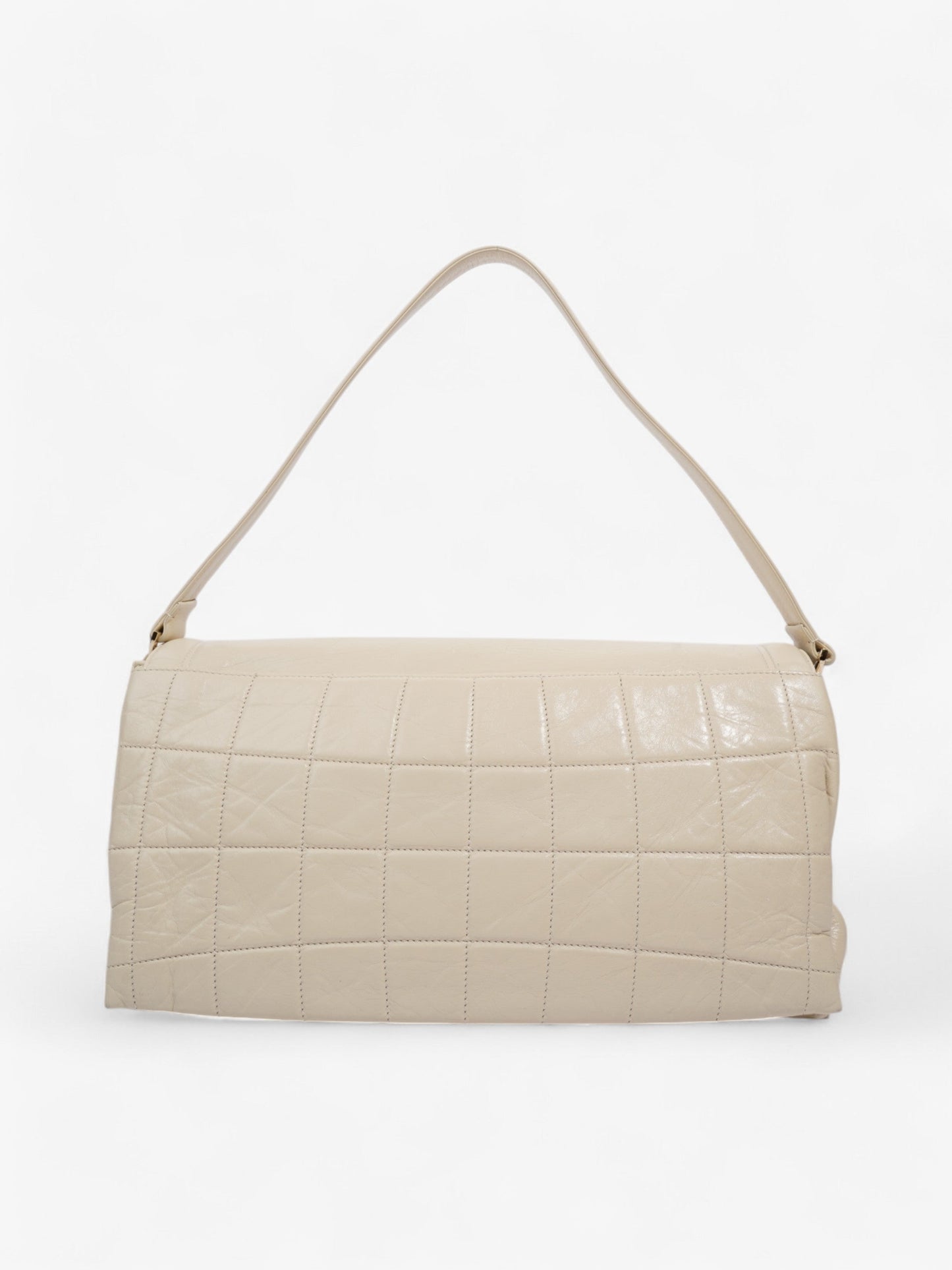 Chanel 2 55 Cream Lambskin Leather