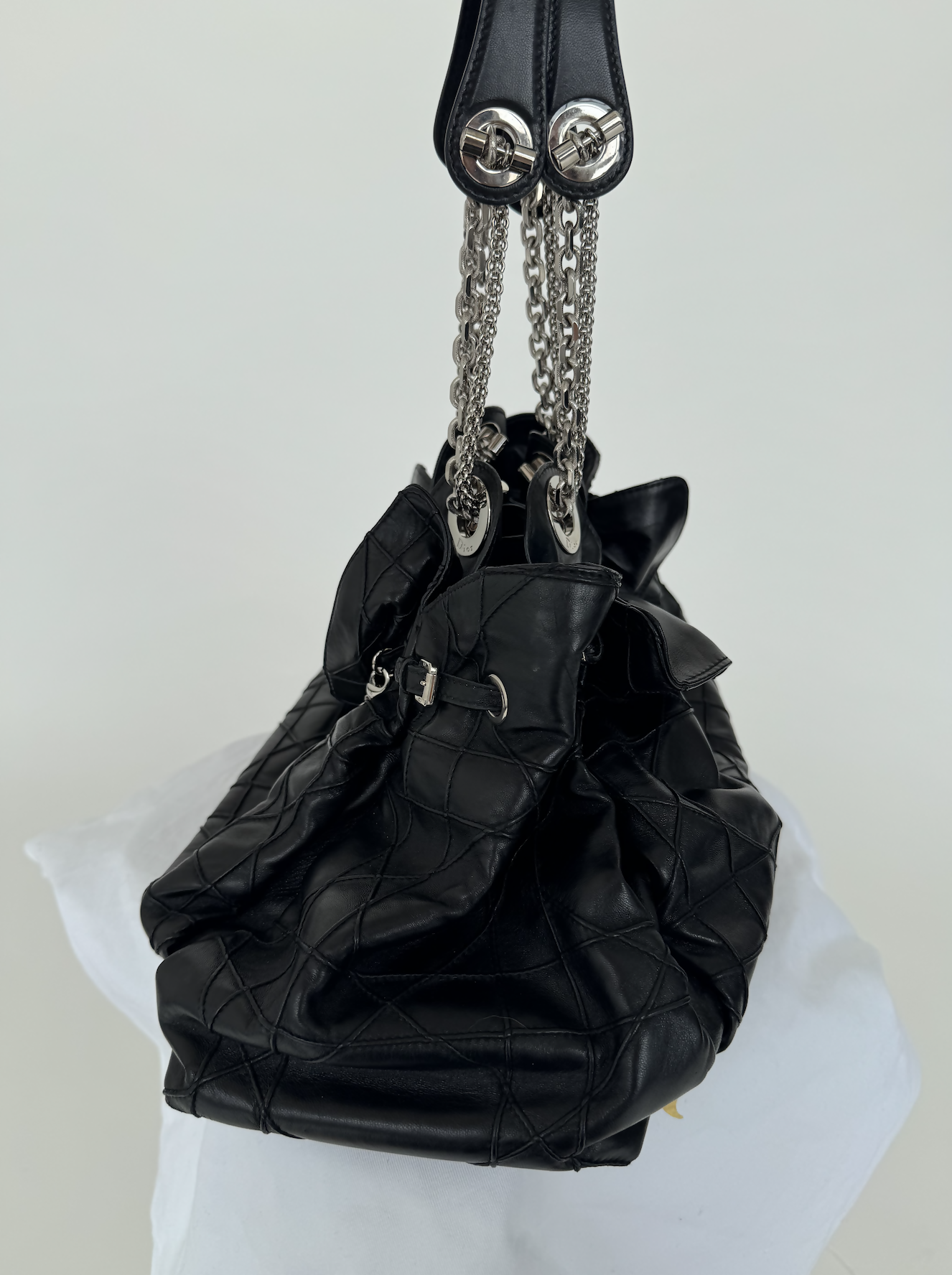 Christian Dior Black Cannage Leather Le Trente Shoulder Bag