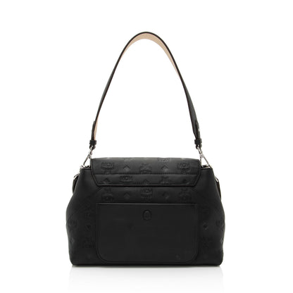 MCM Embossed Leather Essential Two Way Crossbody Bag