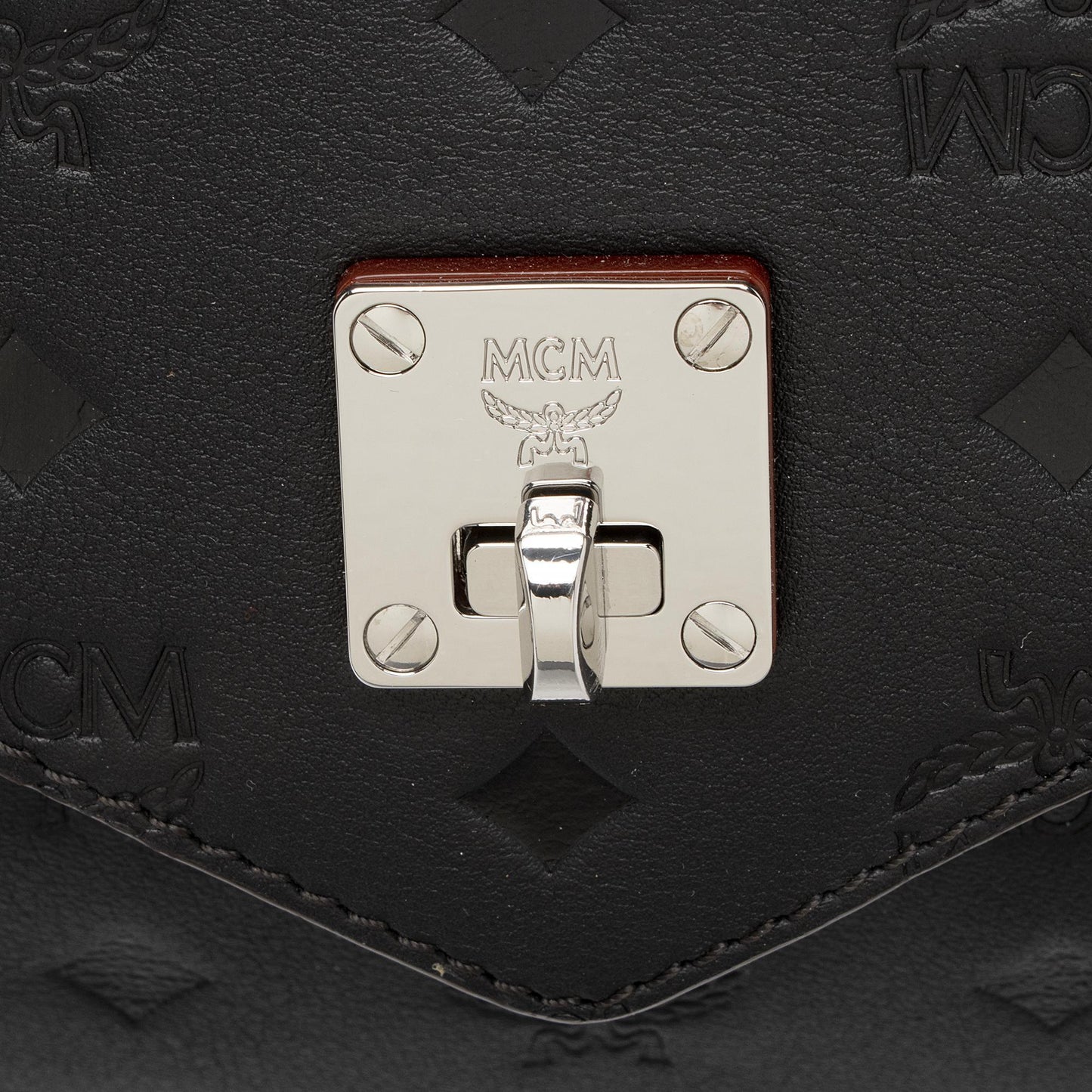 MCM Embossed Leather Essential Two Way Crossbody Bag