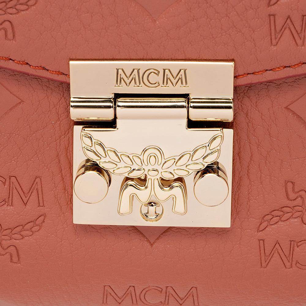 MCM Embossed Leather Millie Medium Crossbody Bag