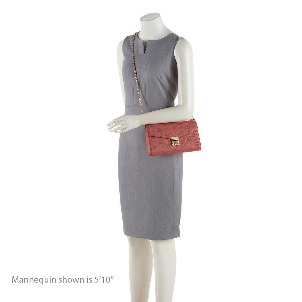 MCM Embossed Leather Millie Medium Crossbody Bag