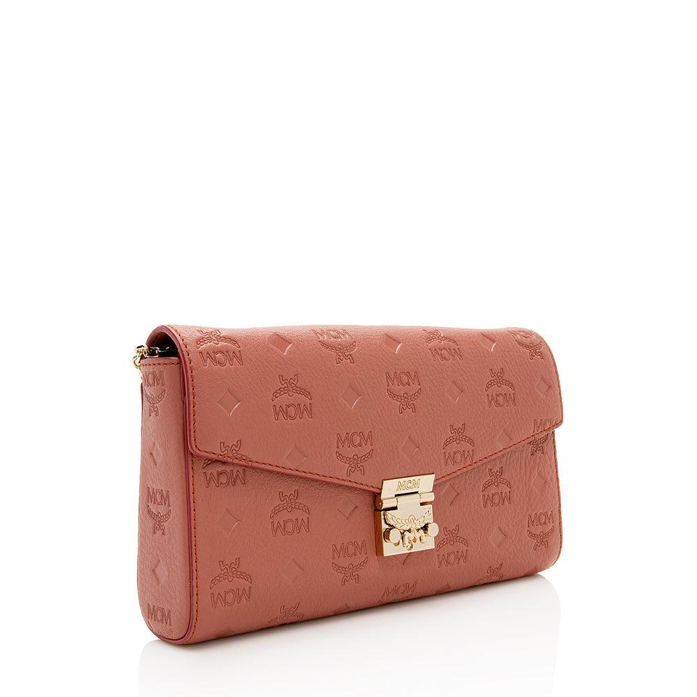 MCM Embossed Leather Millie Medium Crossbody Bag