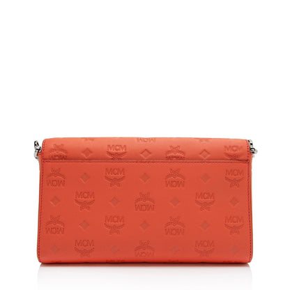 MCM Embossed Leather Millie Medium Crossbody Bag