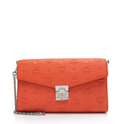 MCM Embossed Leather Millie Medium Crossbody Bag