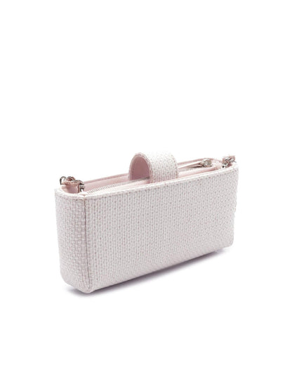Raffia Deauville Crossbody Phone Clutch with Chain Strap