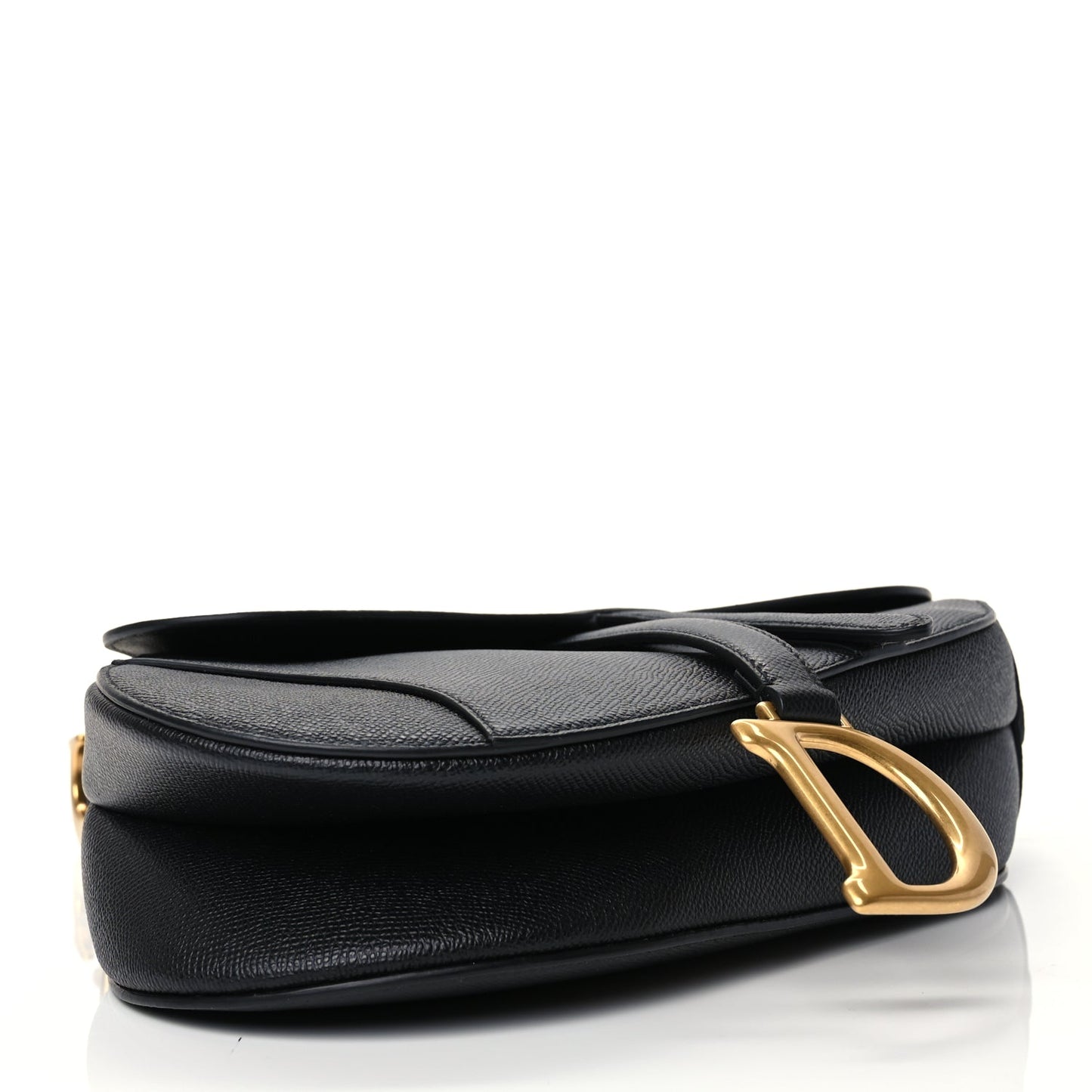 Christian Dior Grained Calfskin Saddle Bag Black